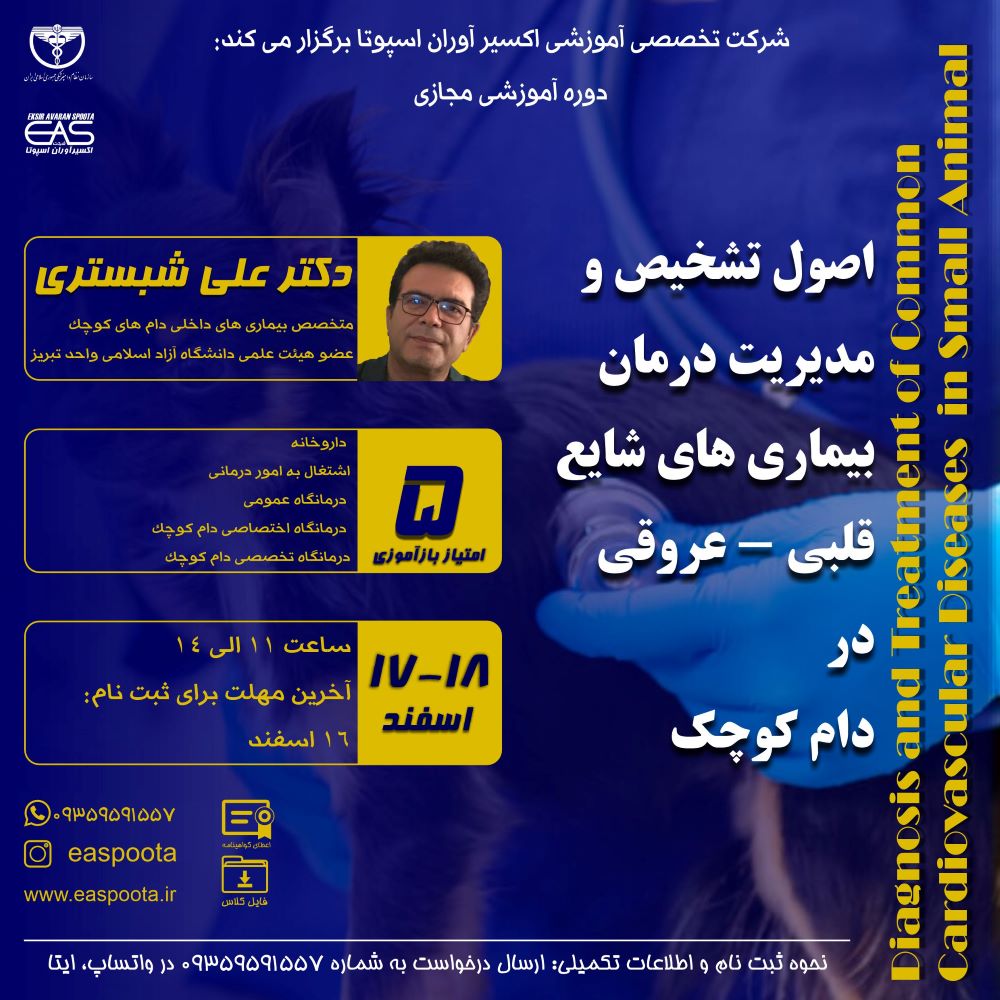 بیماریهای قلبی - عروقی از مهمترین عوامل مرگ و میر در بین حیوانات کوچک می باشند.